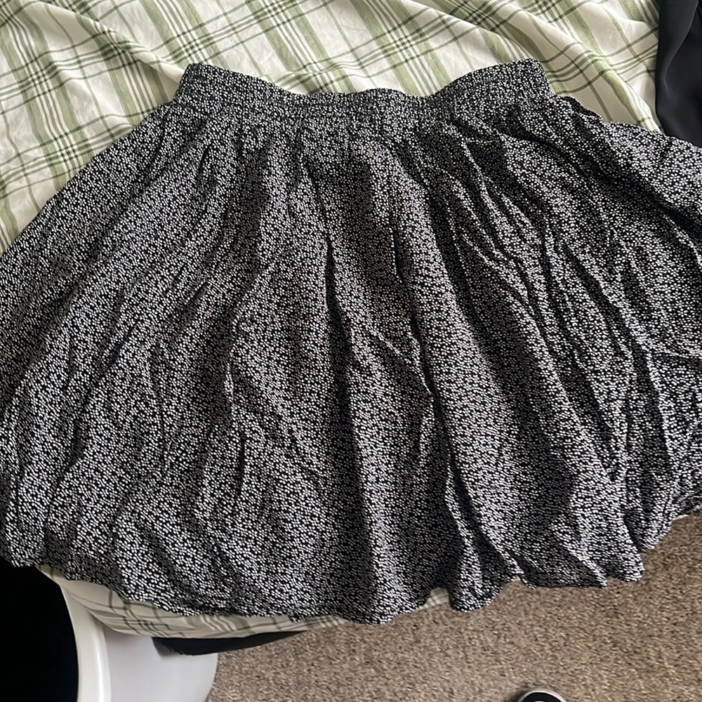 Black floral skirt